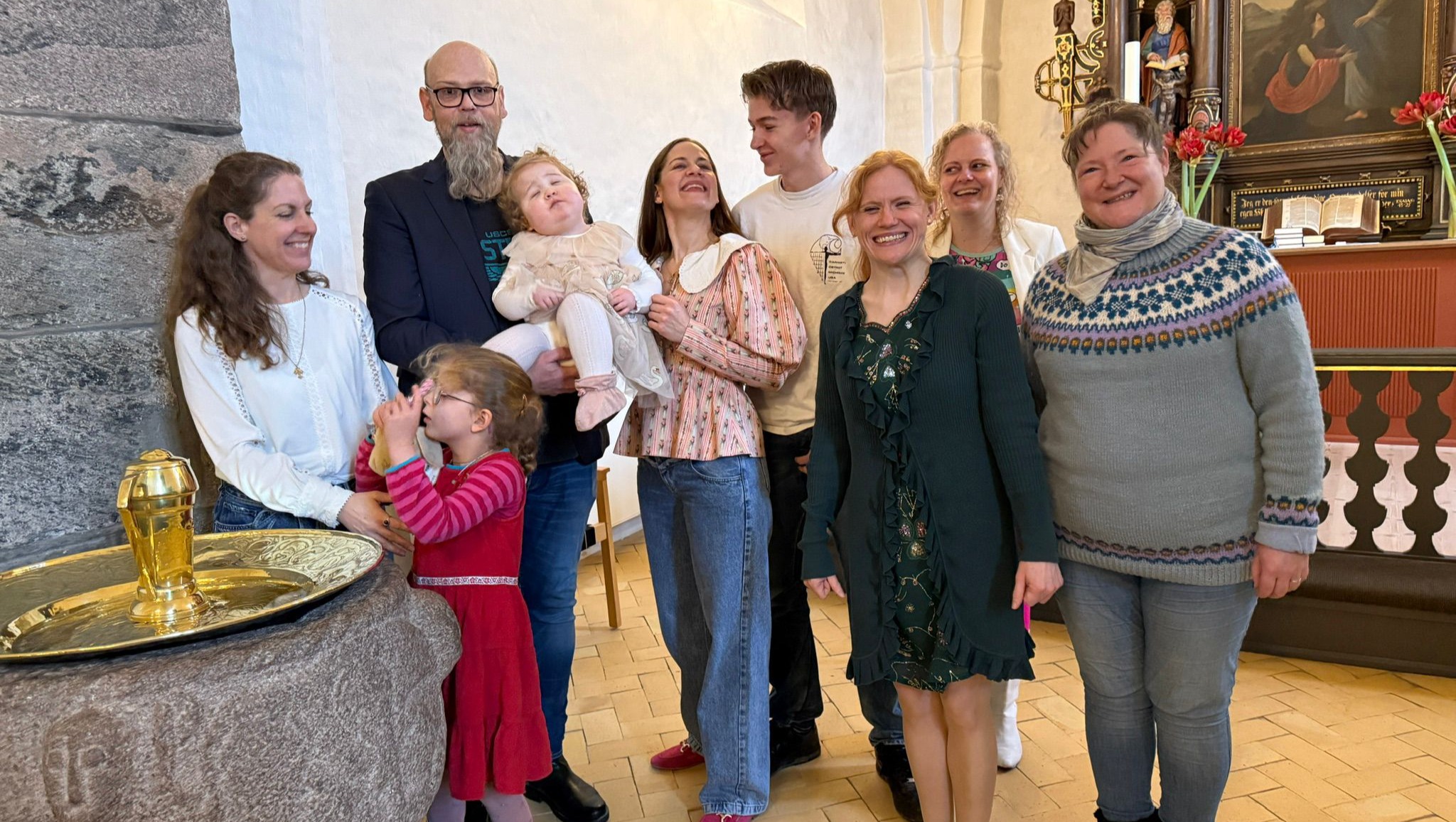 Liv with Lasse and Vitalia at Liv's Christening